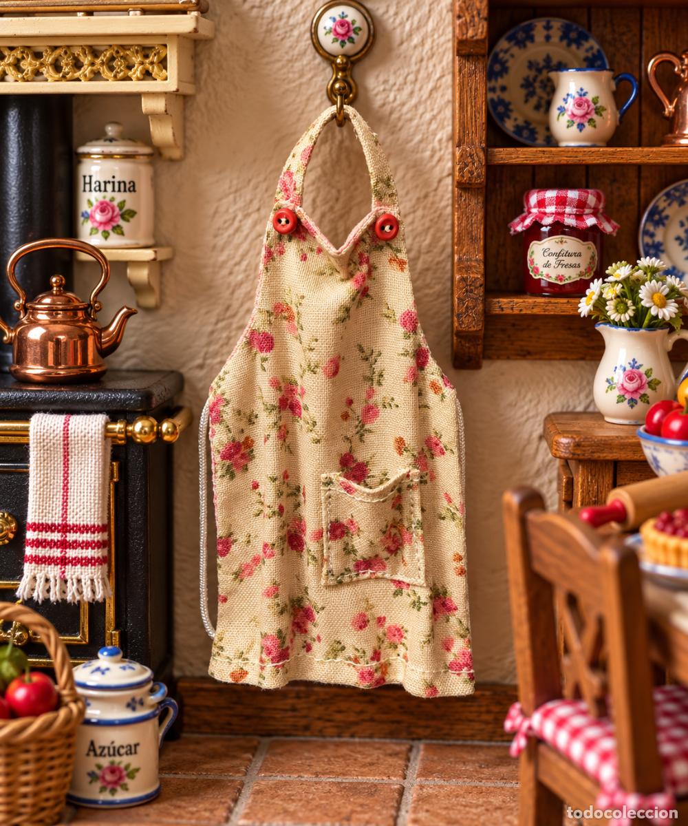 Puppenh&auml;user: Delantal de cocina miniatura para casa de mu&ntilde;ecas