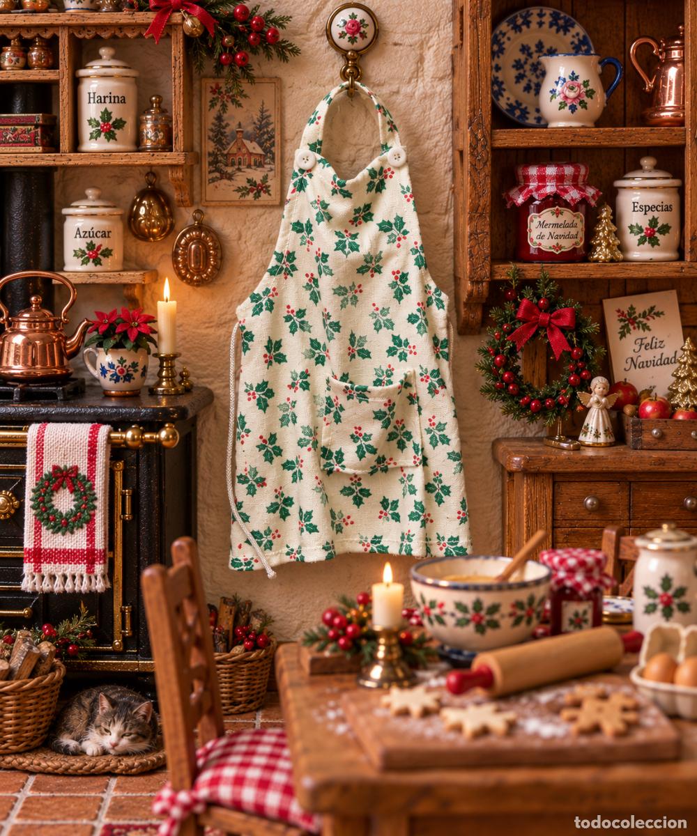 Doll houses: Delantal de Navidad miniatura casa de mu&ntilde;ecas