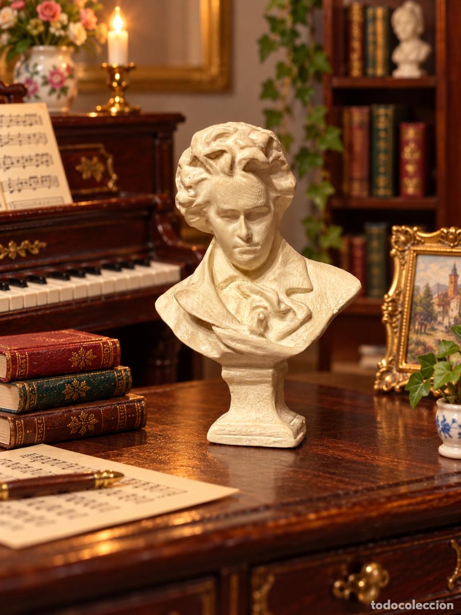 Case di Bambole: Figura busto de Beethoven miniatura casa mu&ntilde;ecas