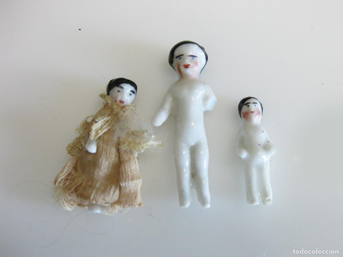 Casas de mu&ntilde;ecas: 3 MU&Ntilde;ECAS DE CER&Aacute;MICA PRINCIPIOS DEL SIGLO XX PARA CASA DE MU&Ntilde;ECAS