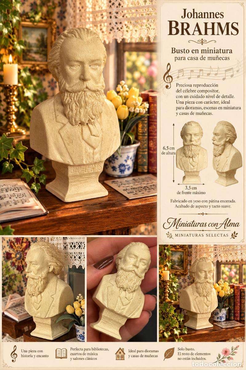 Casas de mu&ntilde;ecas: Figura de Brahms miniatura casa mu&ntilde;ecas - Foto 2