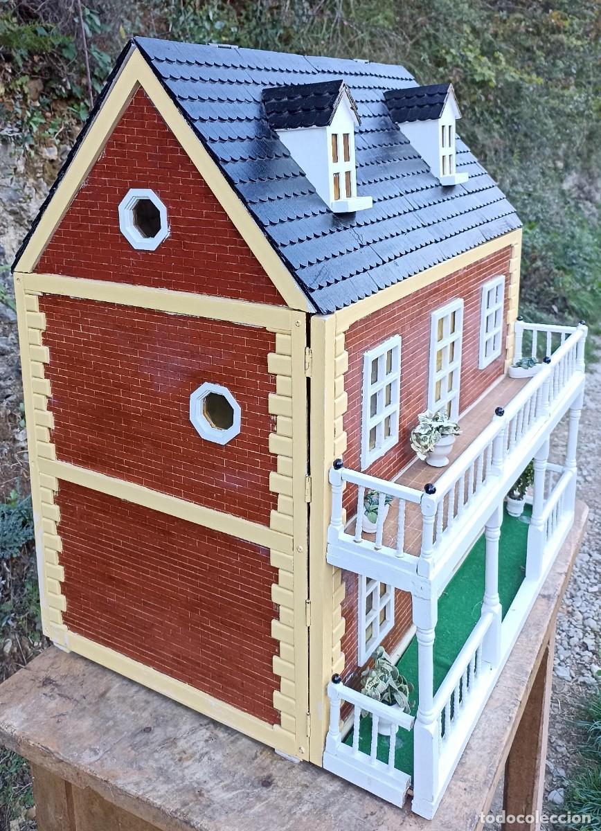 Casas de mu&ntilde;ecas: Casa de mu&ntilde;ecas de madera con mobiliario - Foto 3