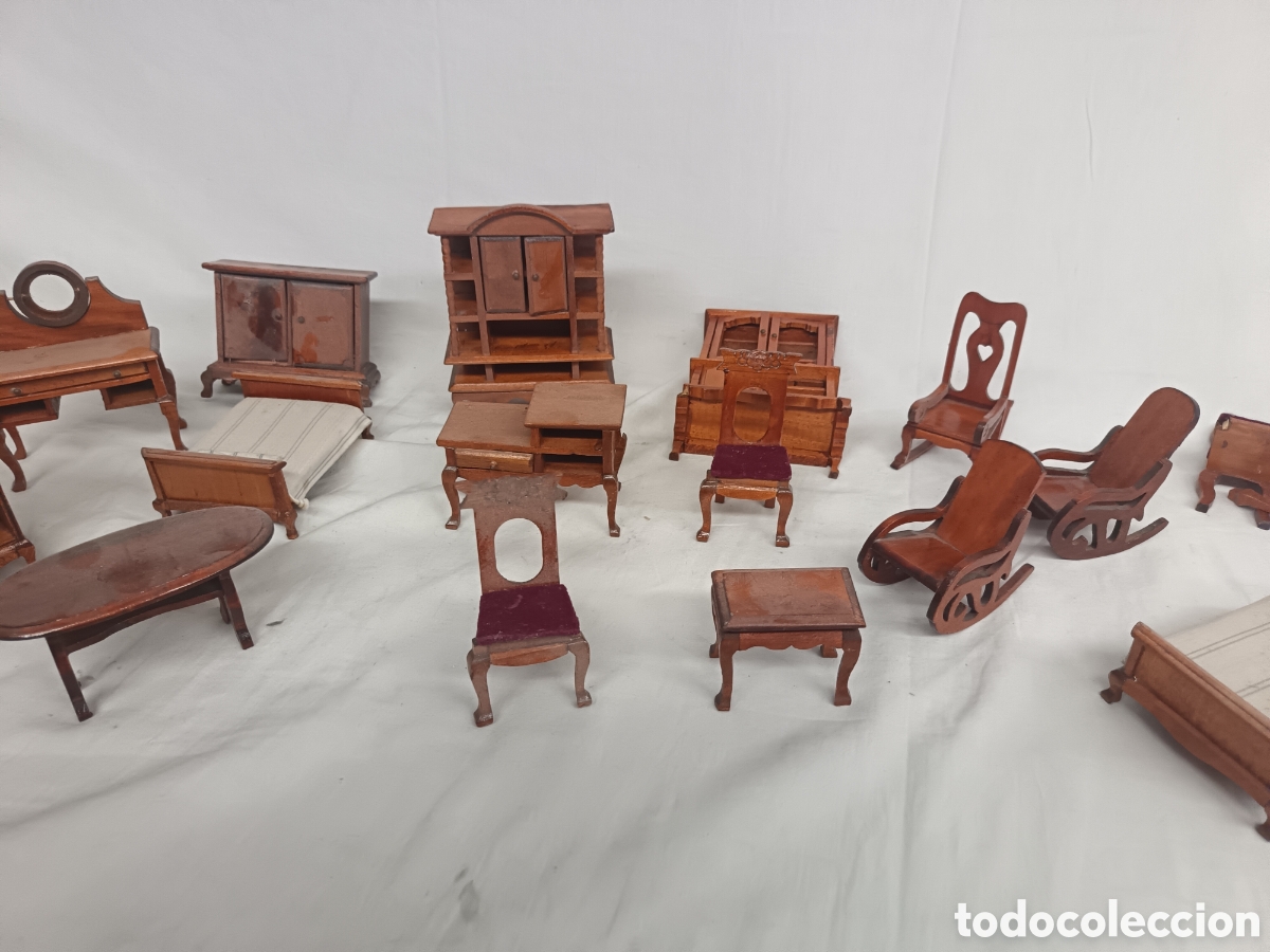Casas de mu&ntilde;ecas: LOTE DE MUEBLES CASA DE MU&Ntilde;ECAS, MADERA - Foto 2