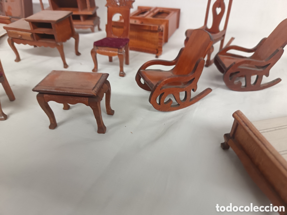 Casas de mu&ntilde;ecas: LOTE DE MUEBLES CASA DE MU&Ntilde;ECAS, MADERA - Foto 8
