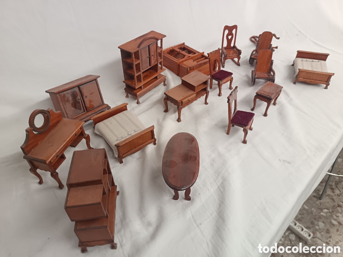 Casas de mu&ntilde;ecas: LOTE DE MUEBLES CASA DE MU&Ntilde;ECAS, MADERA - Foto 13