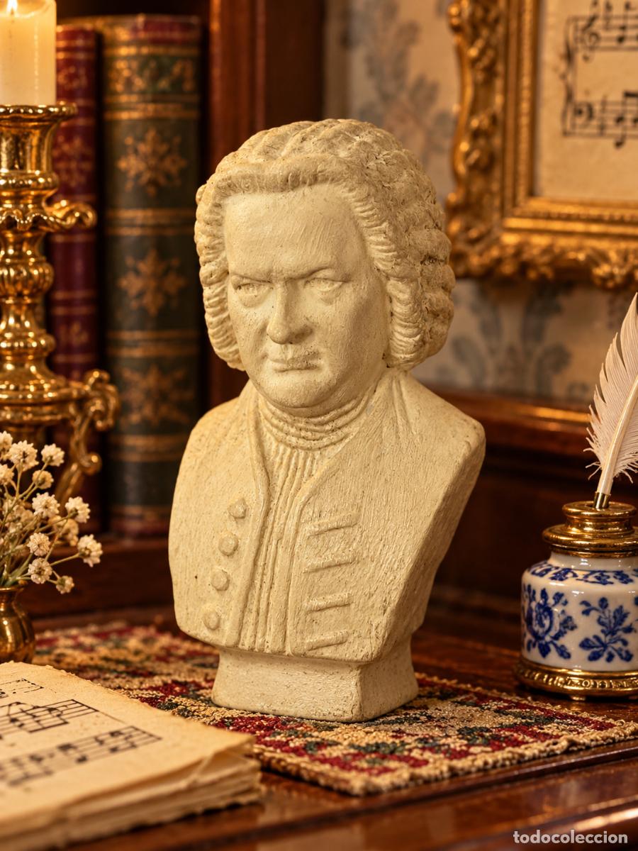 Casas de Bonecas: Figura del m&uacute;sico Bach miniatura casa mu&ntilde;ecas