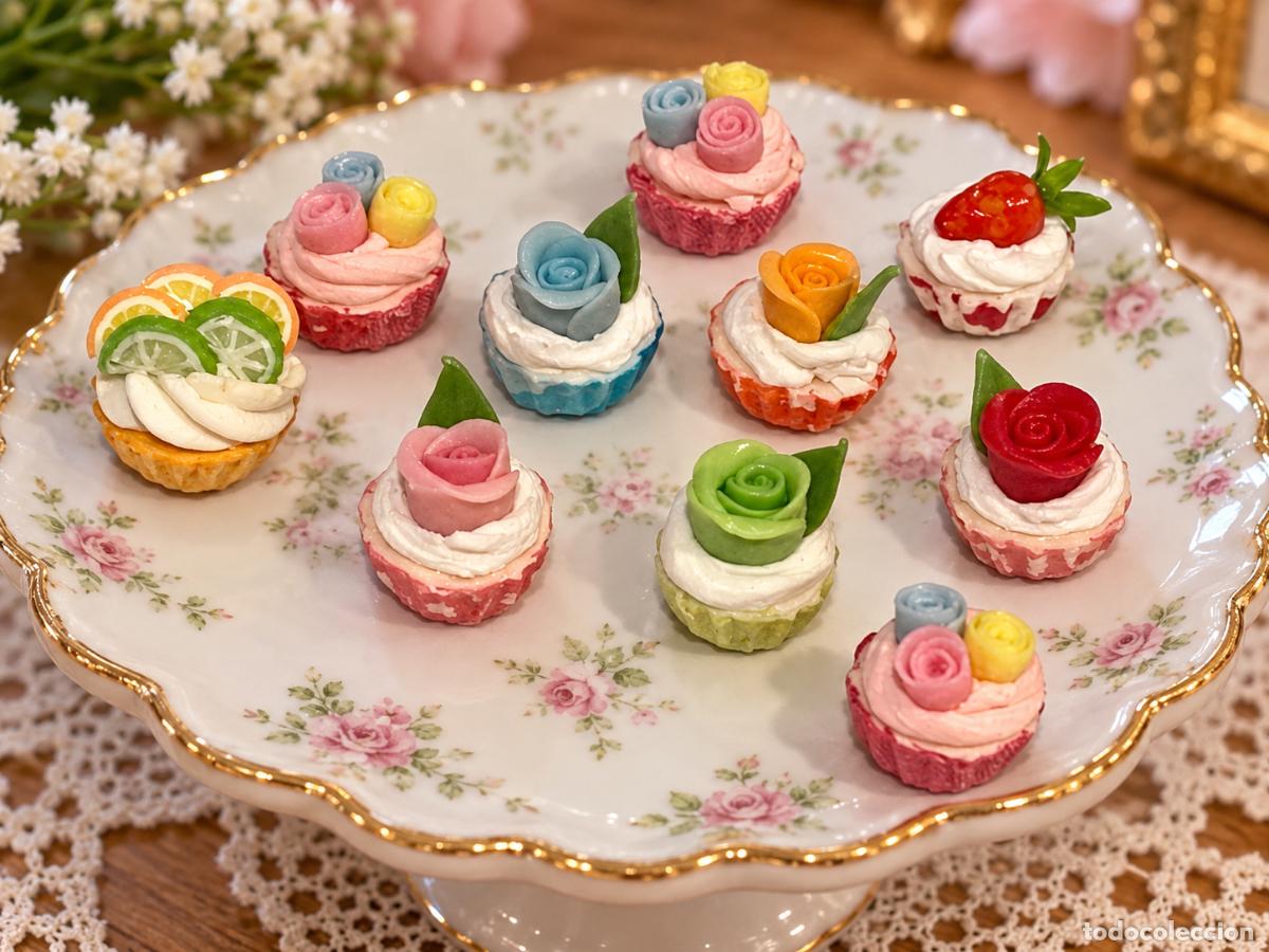 Casas de mu&ntilde;ecas: Surtido de pasteles con flor en miniatura - Foto 5