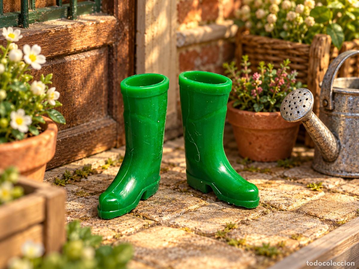 Doll houses: Botas verdes de jardiner&iacute;a miniatura casa de mu&ntilde;ecas
