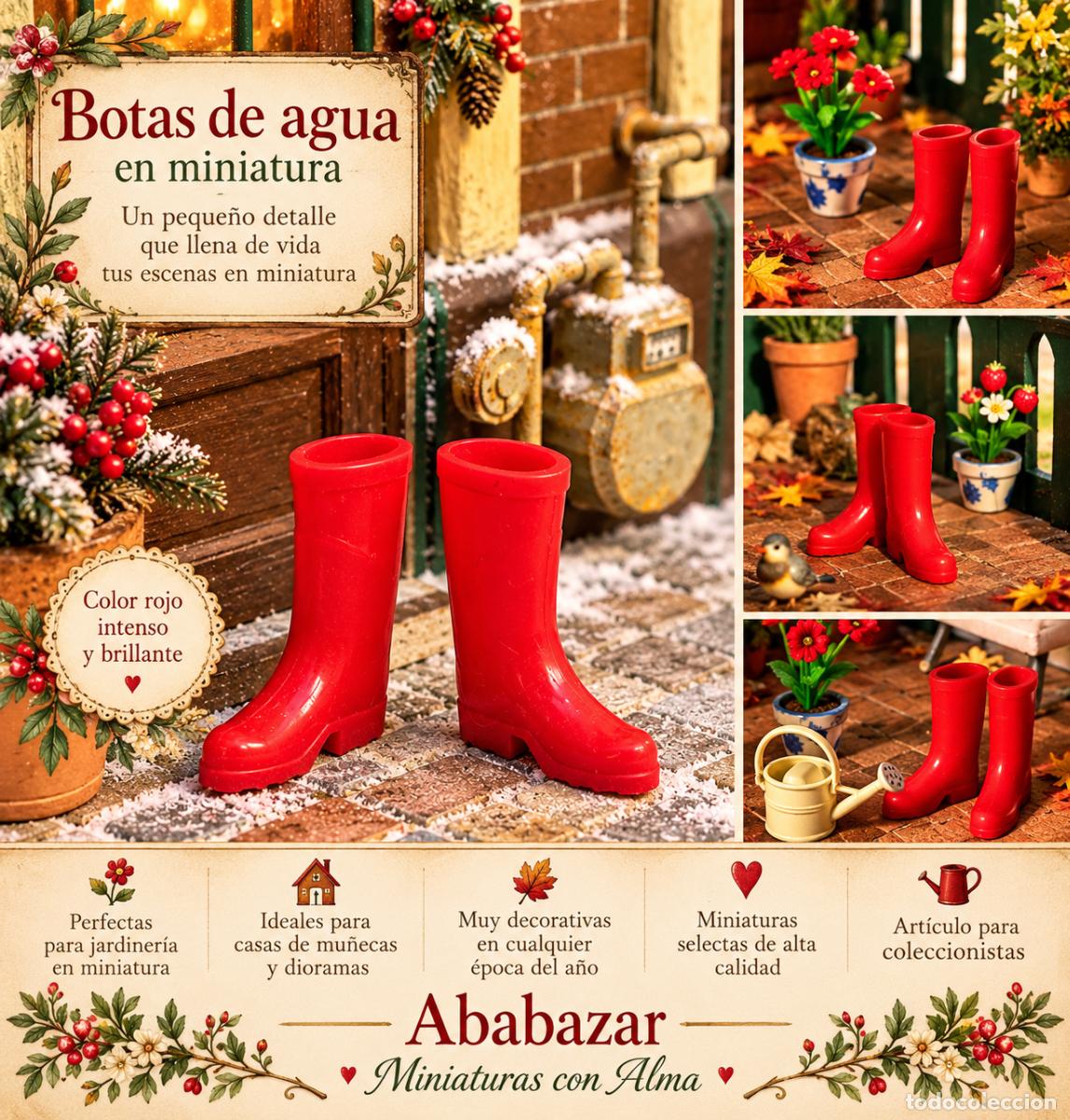 Casas de mu&ntilde;ecas: Botas rojas miniatura casa de mu&ntilde;ecas - Foto 2