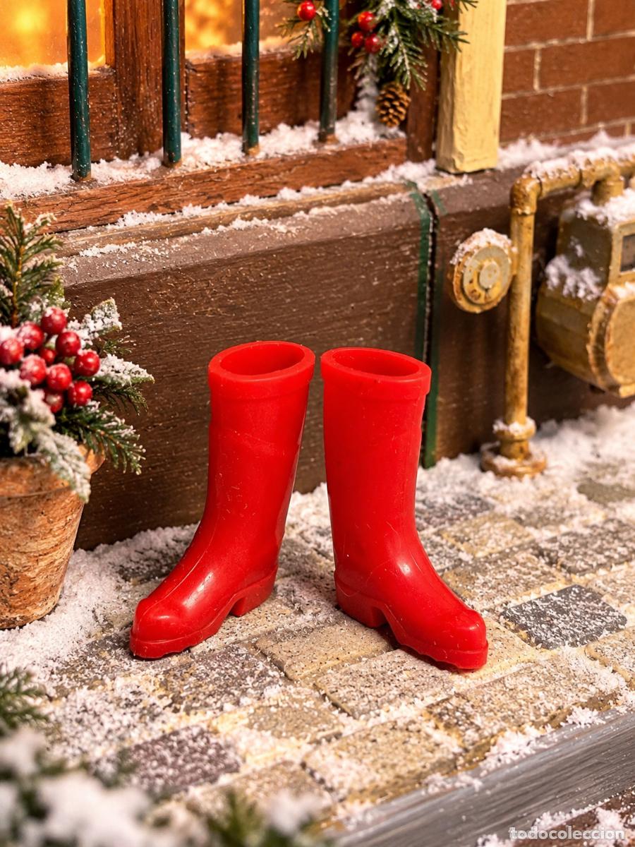 Botas rojas miniatura casa de mu&ntilde;ecas