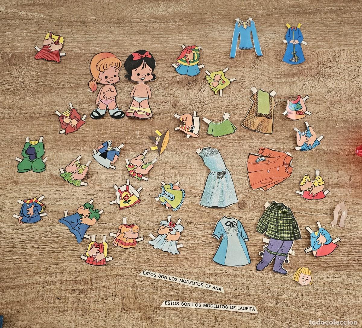 Casas de mu&ntilde;ecas: Mu&ntilde;ecas recortables de papel con vestidos - Ana y Laurita