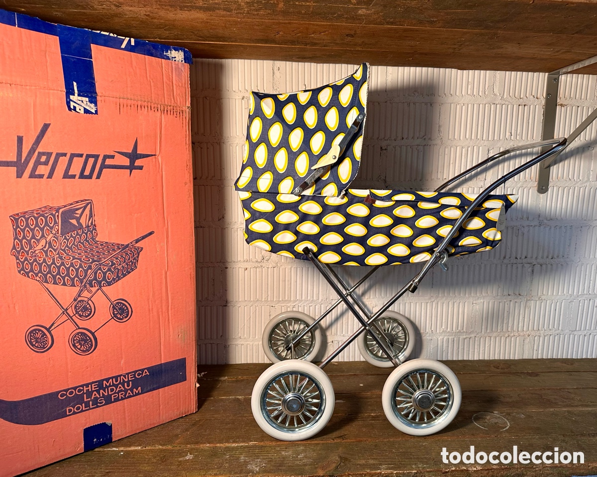 Casas de mu&ntilde;ecas: CARRITO COCHE DE PASEO PARA MU&Ntilde;ECA DE VERCOR. A ESTRENAR. RETRO VINTAGE.