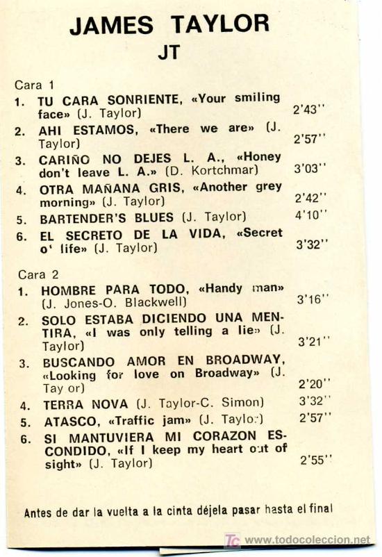 Casetes antiguos: JAMES TAYLOR JT CASE-133 - Foto 2