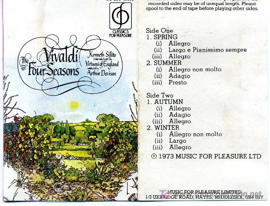 Casetes antiguos: VIVALDI - THE FOUR SEASONS (1973) - Foto 1