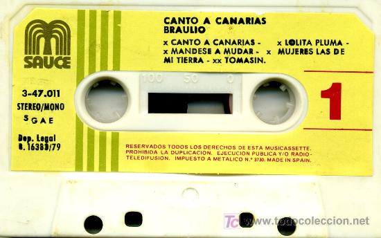 Casetes antiguos: BRAULIO - CANTO A CANARIAS (1979) - Foto 1