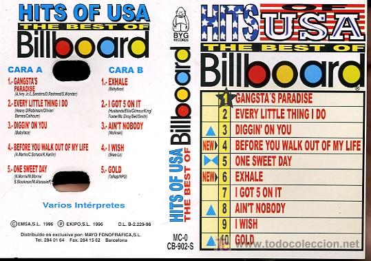 Casetes antiguos: Hits of USA. The best of BIllboard - 1996
