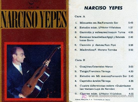 Casetes antiguos: NARCISO YEPES - NARCISO YEPES (1970) - Foto 1