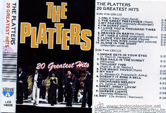 Casetes antiguos: THE PLATTERS - 20 GREATES HITS (1985) - Foto 1