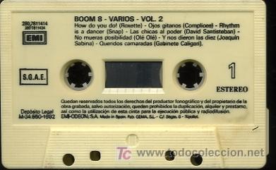 Cassetes antigas: Boom 8. Vol. 2 - 1992 (Solo cinta)