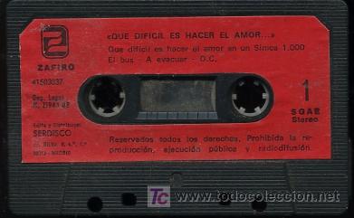 Cassetes antigas: Que dif&iacute;cil es hacer el amor - 1988 (Solo cinta)