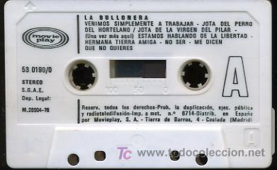 Casetes antiguos: La Bullonera - 1976 (Solo cinta) - Foto 1