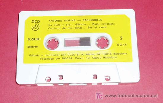 Casetes antiguos: ANTONIO MOLINA. PASODOBLES. DCD. 1986 - Foto 2