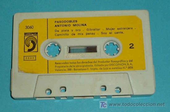 Casetes antiguos: ANTONIO MOLINA. PASODOBLES - Foto 2