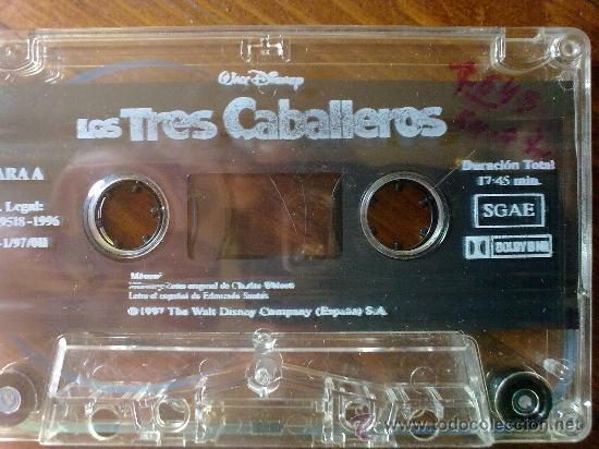 Casetes antiguos: cinta cuento de Los Tres Caballeros (Disney, 1996) - Foto 1