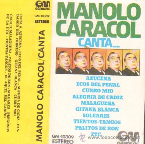 Casetes antiguos: MANOLO CARACOL CANTA...   CASE-3130,2 - Foto 1