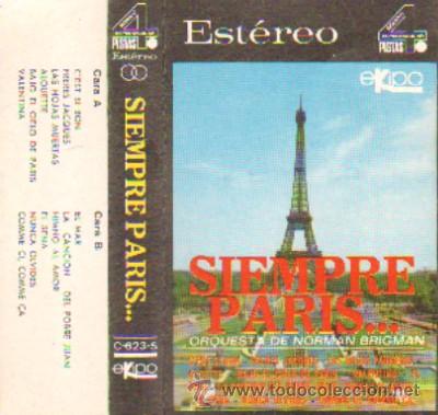 Casetes antiguos: SIEMPRE PARIS...ORQUESTA DE NORMAN BRIGMAN - Foto 1