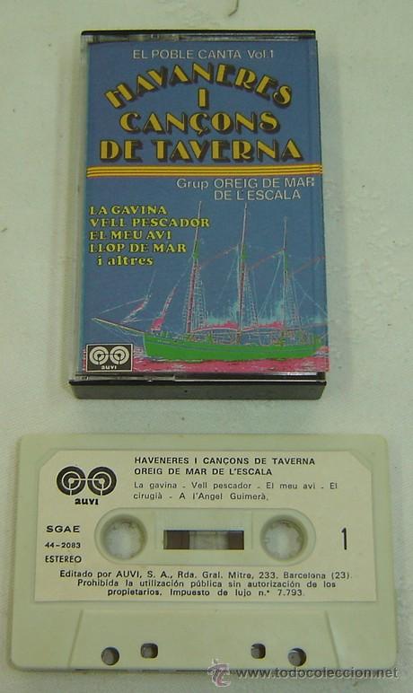 Casetes antiguos: CINTA K-7 CASSETTE HAVANERES I CAN&Ccedil;ONS DE TAVERNA-OREIG DE MAR DE L'ESCALA- AUVI 1980