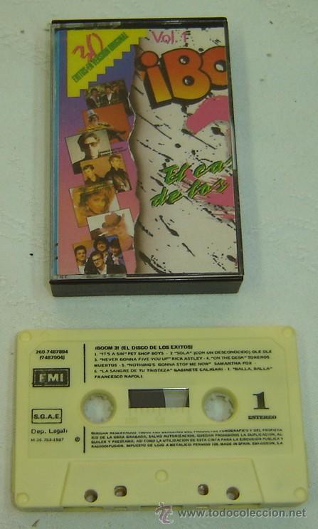 Casetes antiguos: CINTA K-7 CASSETTE &iexcl;BOOM 3! EL DISCO DE LOS EXITOS - EMI 1987 - Foto 1