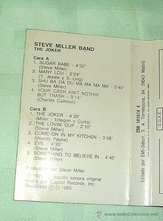 Casetes antiguos: Steve Miller Band - joker - Foto 2