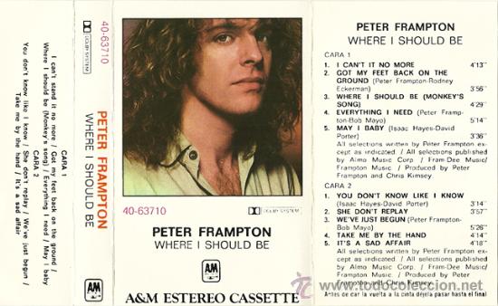 Casetes antiguos: Peter Frampton --- Where I should be - Foto 2