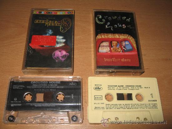 Casetes antiguos: 2 casetes CROWDED HOUSE - TOGETHER ALONE - RECURRING DREAM - Foto 1