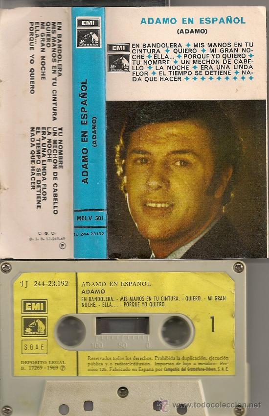 Casetes antiguos: ADAMO - ADAMO EN ESPA&Ntilde;OL (CASSETTE 1969) - Foto 1