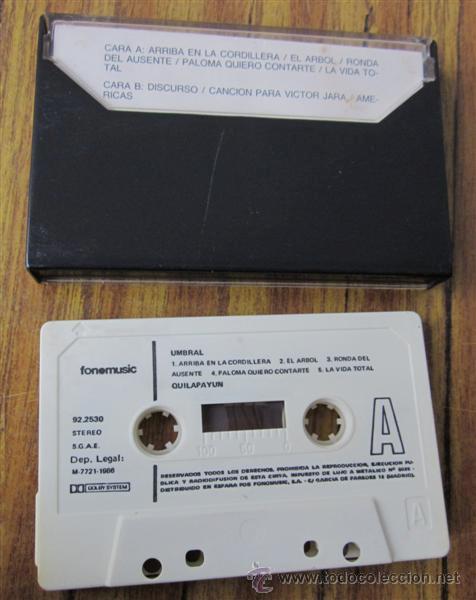 Casetes antiguos: QUILAPAYUN .. umbral .. 1986 - Foto 2
