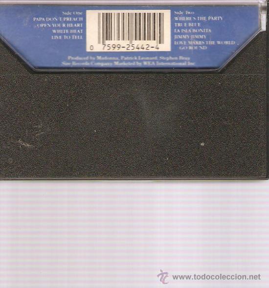 Casetes antiguos: CASETE MADONNA : TRUE BLUE - Foto 2