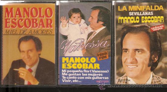 Casetes antiguos: LOTE 3 CASETES DE MANOLO ESCOBAR - Foto 1