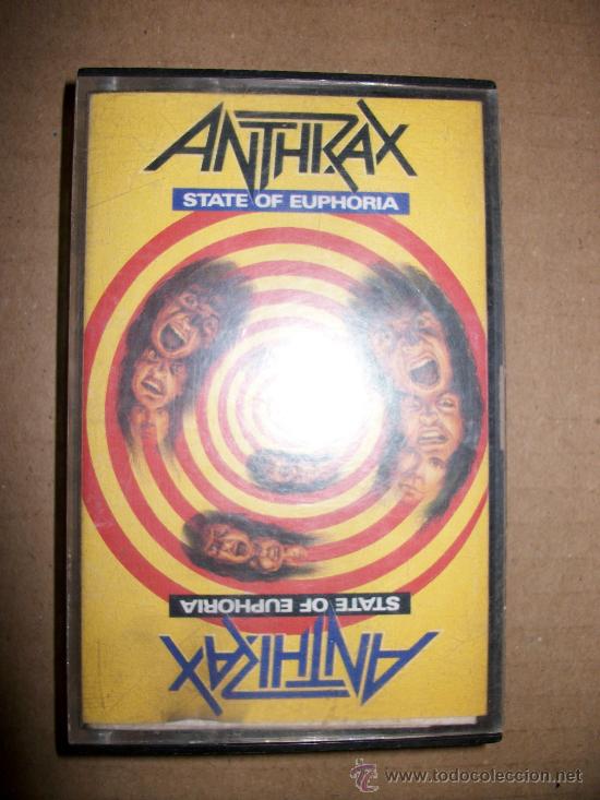 Casetes antiguos: CASSETTE - ANTHRAX - STATE OF EUPHORIA - Foto 1