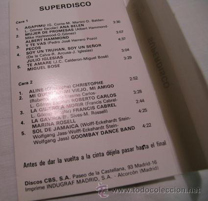 Casetes antiguos: Cinta de Cassette *SUPER DISCO - Versiones originales* -- CBS - Foto 2