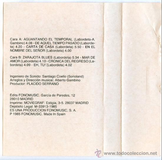 Casetes antiguos: Portada del K7 desplegada (parte trasera) - Foto 3