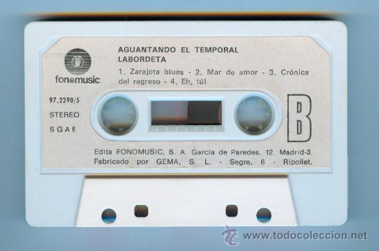 Casetes antiguos: LABORDETA - AGUANTANDO EL TEMPORAL (K7) 1985 - Foto 4