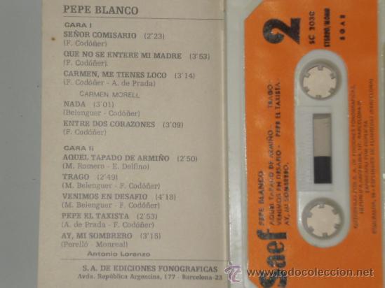 Casetes antiguos: CASETE - PEPE BLANCO . A&Ntilde;O 1978 - Foto 2
