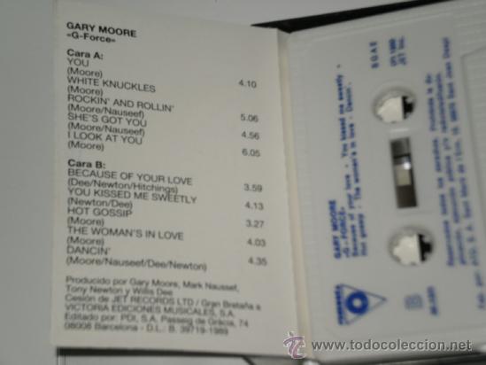 Casetes antiguos: CASETE - GARY MOORE , G-FORCE . A&Ntilde;O 1989 - Foto 2