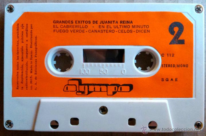 Casetes antiguos: JUANITA REINA, &Eacute;XITOS DE - CASETE - Foto 4