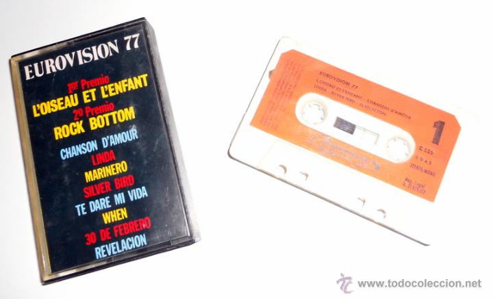 Casetes antiguos: CASSETTE CASETE ANTIGUO FESTIVAL EUROVISION 77 MUSICA VINTAGE EUROVISION A&ntilde;o 1977