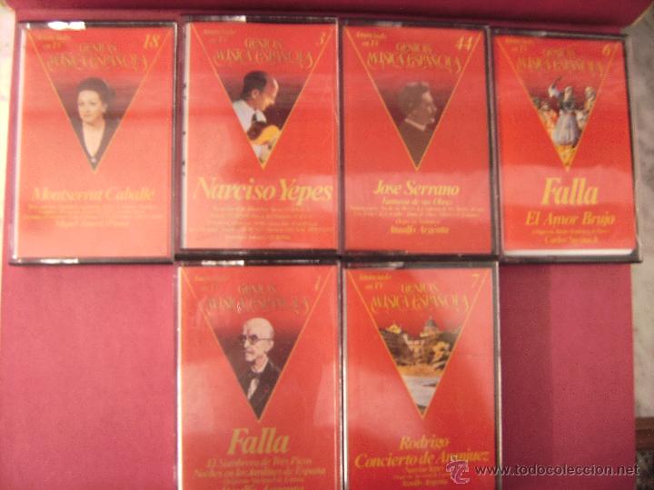Casetes antiguos: genios de la musica espa&ntilde;ola, casetes n&ordm; 1,3,6,7,18,44.