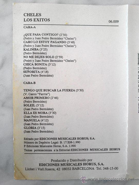 Casetes antiguos: CASETE - CHELES - LOS EXITOS - HORUS - 1990 - Foto 2