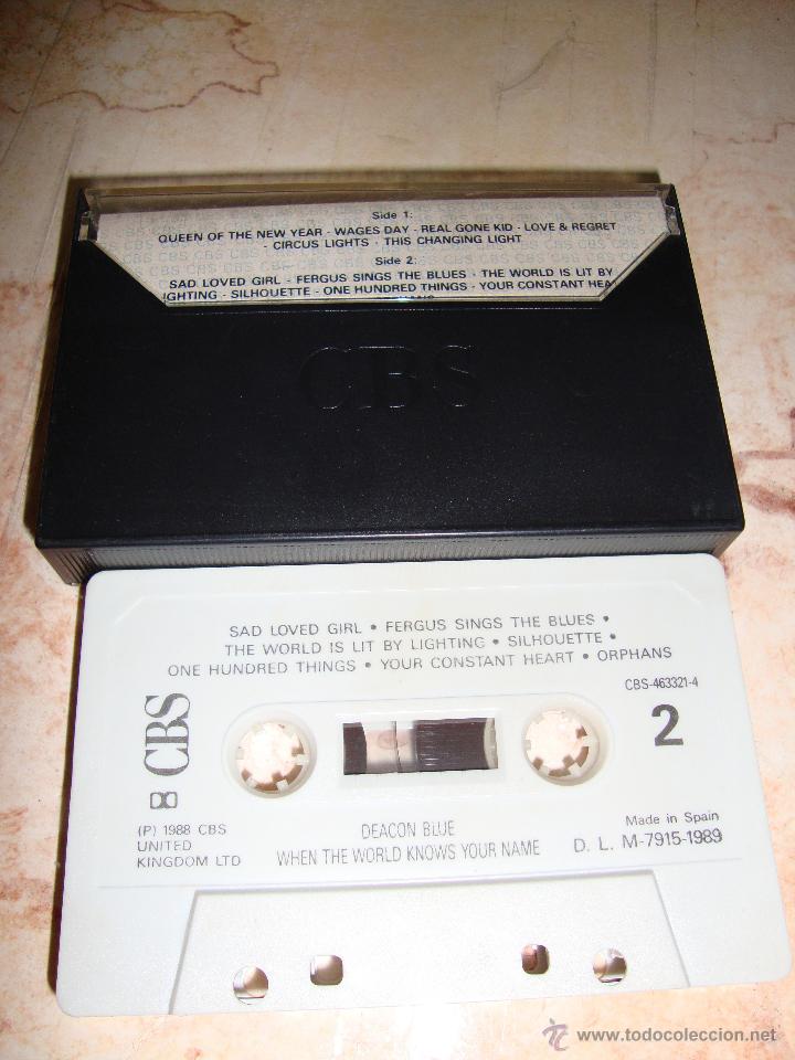Casetes antiguos: DEACON BLUE - WHEN THE WORLD KNOWS YOUR NAME - CASSETTE - Foto 2
